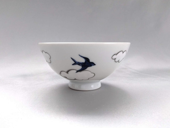 Small cloud swallow Rice Bowl - Crafted By Tokushichi Kiln