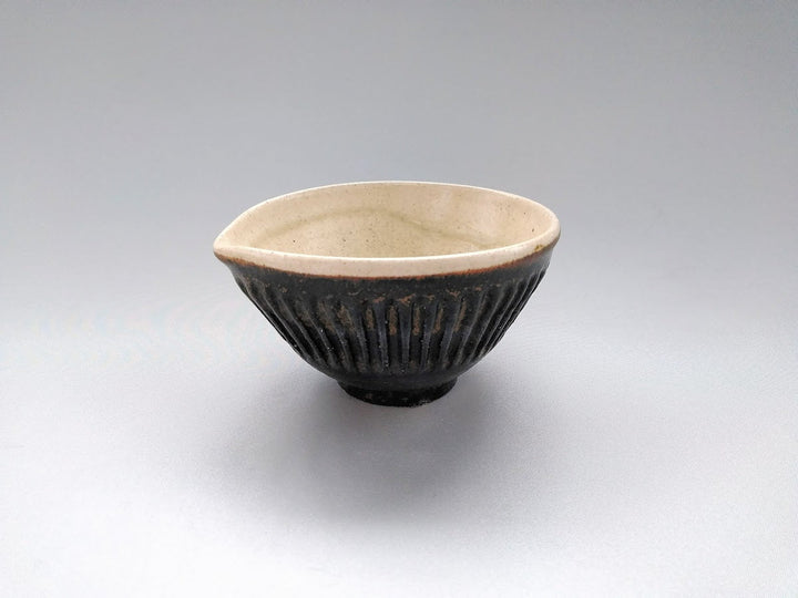 Iron Black Ridged Katakuchi Small Bowl - Crafted By Junichi Mashiko