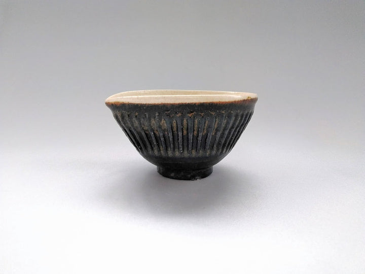 Iron Black Ridged Katakuchi Small Bowl - Crafted By Junichi Mashiko