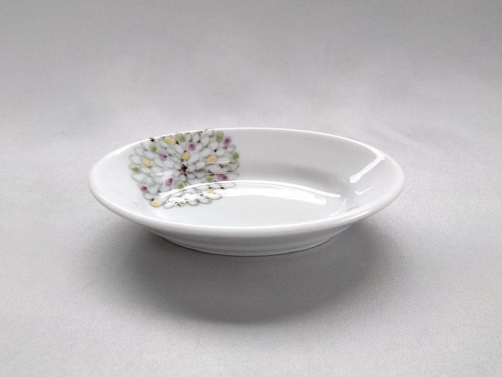 Colored Chrysanthemum Oval Bowl Small - Crafted By Tokushichi Kiln