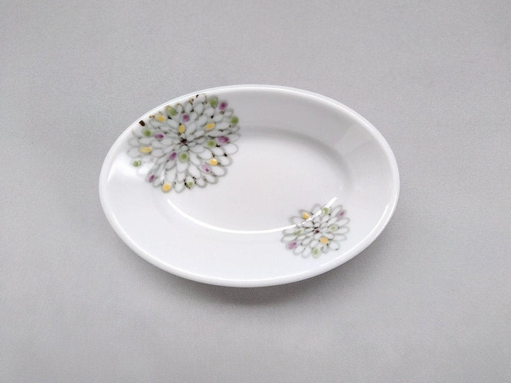 Colored Chrysanthemum Oval Bowl Small - Crafted By Tokushichi Kiln