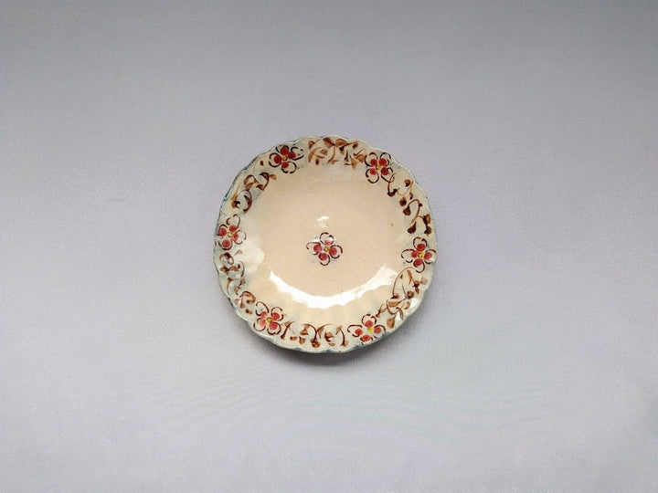 Annam Red Arabesque 4-Sun Chrysanthemum Plate - Crafted By Masaaki Hibino