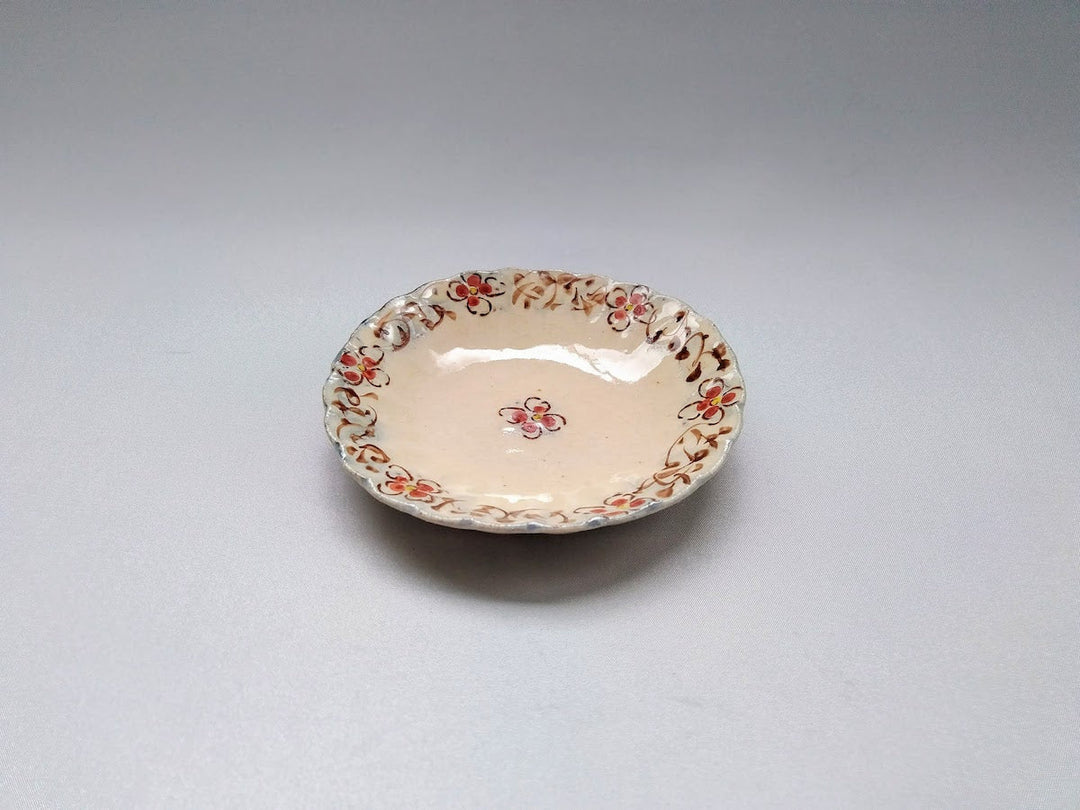 Annam Red Arabesque 4-Sun Chrysanthemum Plate - Crafted By Masaaki Hibino