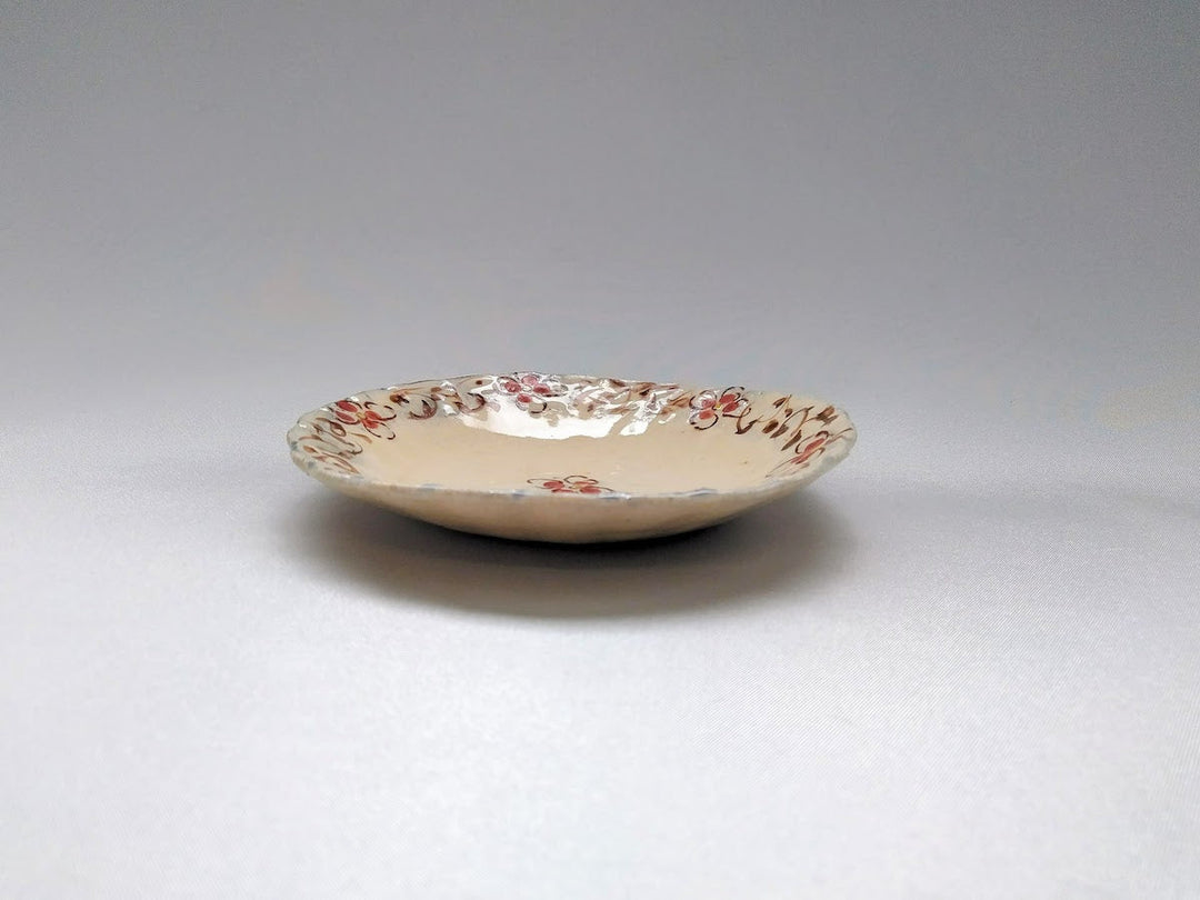 Annam Red Arabesque 4-Sun Chrysanthemum Plate - Crafted By Masaaki Hibino