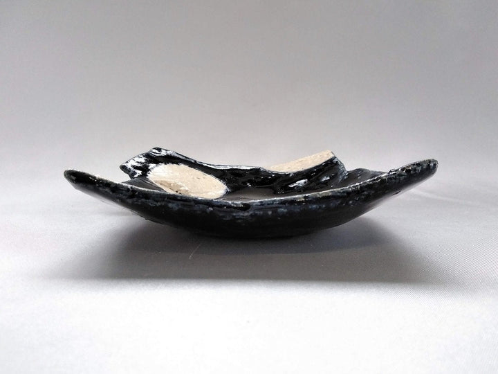 Square Small Plate with Blue Glazed and Round Pattern - Crafted By Kazuhito Yamamoto