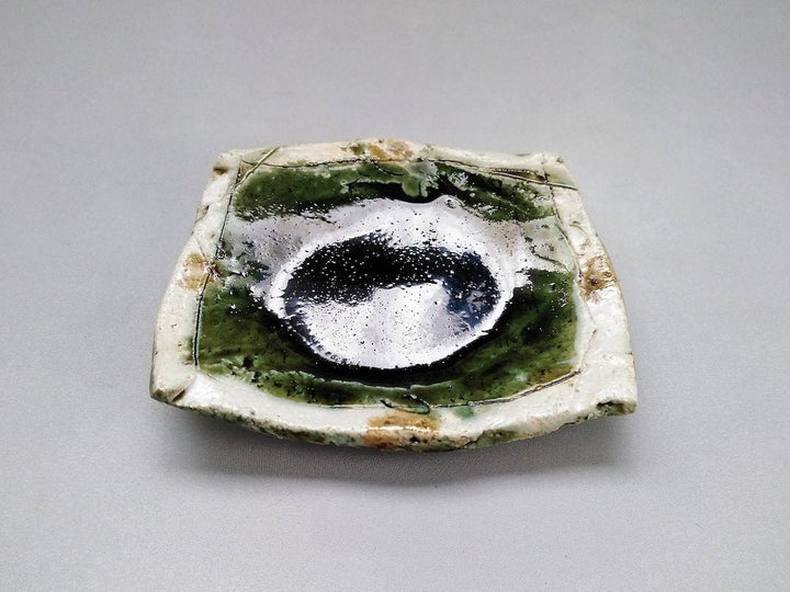 Oribe outside White brown dot Long Square Small Plate - Crafted By Kazuhito Yamamoto