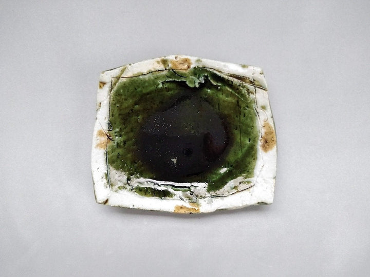 Oribe outside White brown dot Long Square Small Plate - Crafted By Kazuhito Yamamoto
