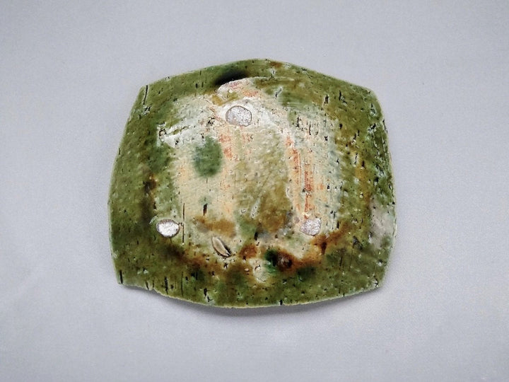 Oribe outside White brown dot Long Square Small Plate - Crafted By Kazuhito Yamamoto