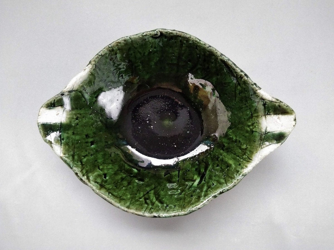Oribe double-eaRed Striped Round Bowl - Crafted By Kazuhito Yamamoto