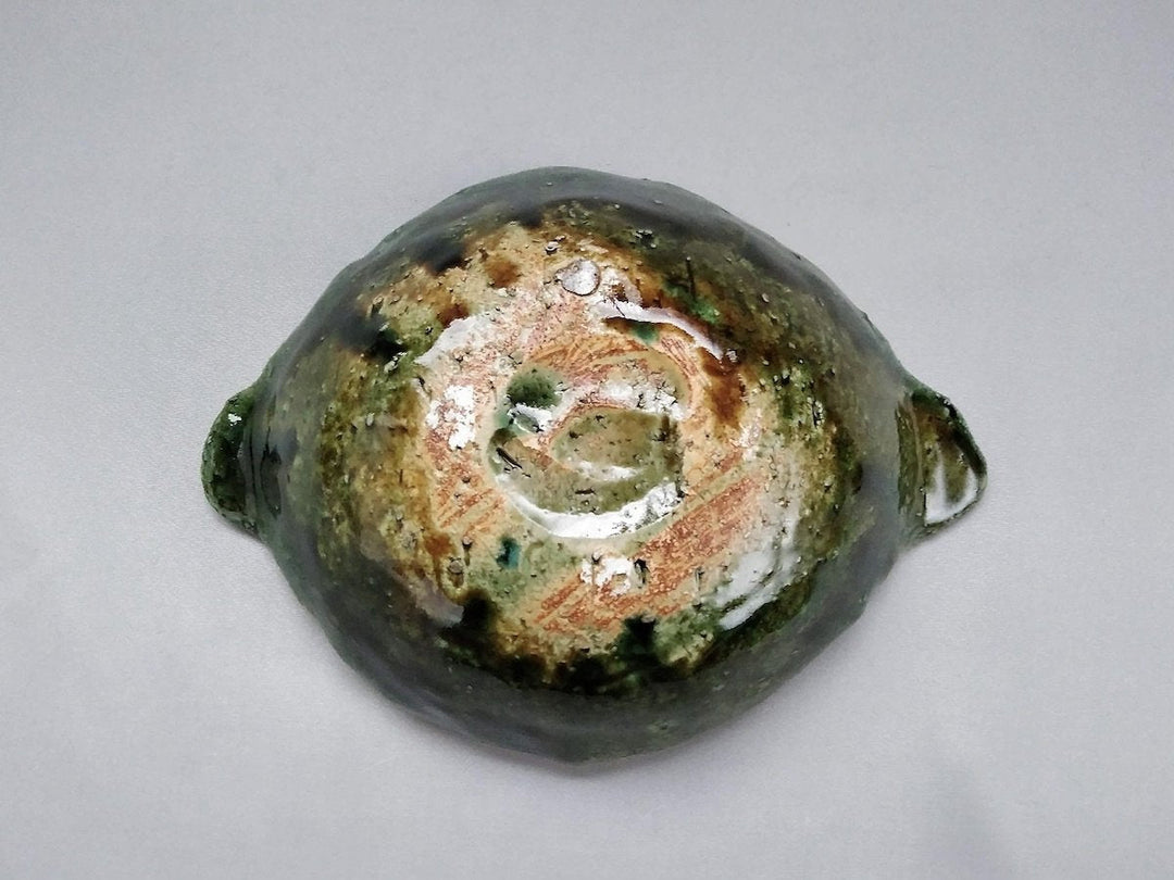 Oribe double-eaRed Striped Round Bowl - Crafted By Kazuhito Yamamoto