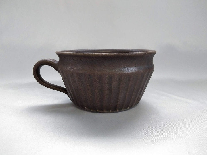 Rust Glaze Line-Carved Soup Cup Straight - Crafted By Furutani Pottery