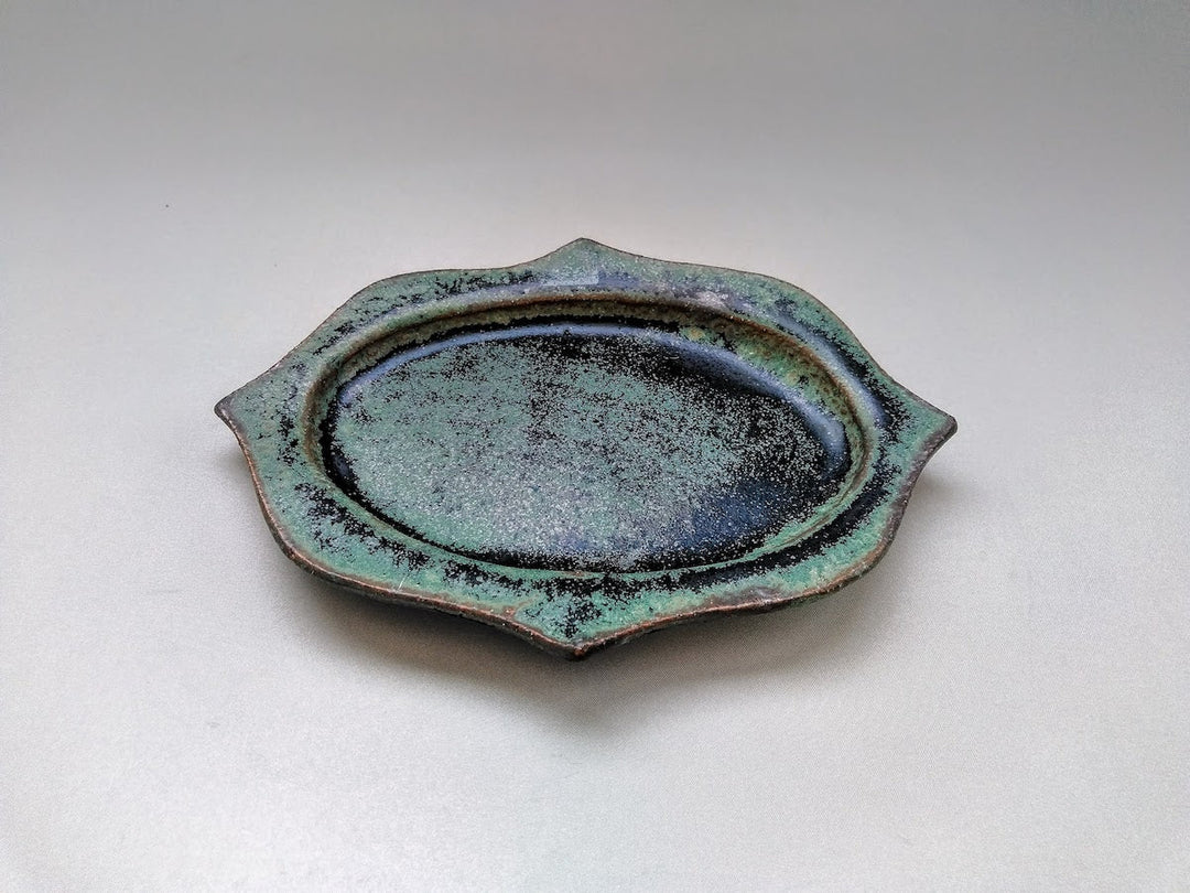 Matte Oribe Carved Oval Plate Small - Crafted By Kazuhito Yamamoto