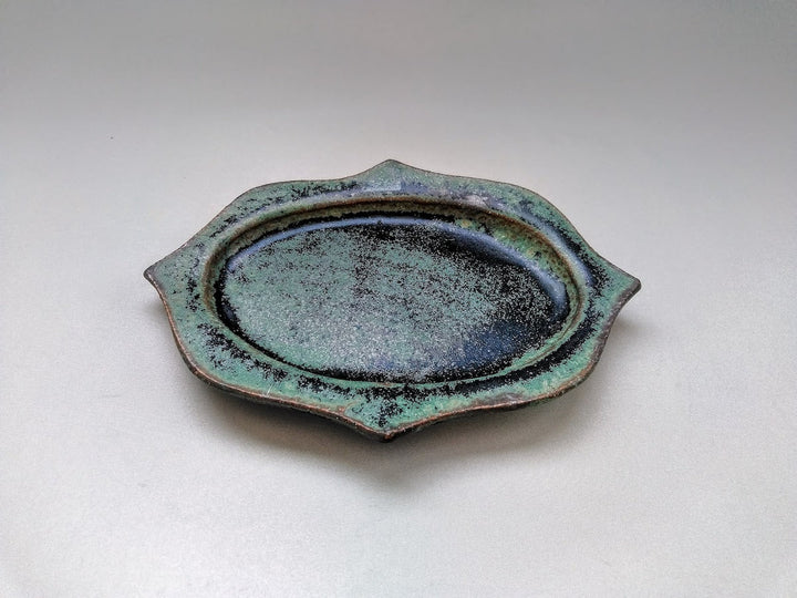 Matte Oribe Carved Oval Plate Small - Crafted By Kazuhito Yamamoto