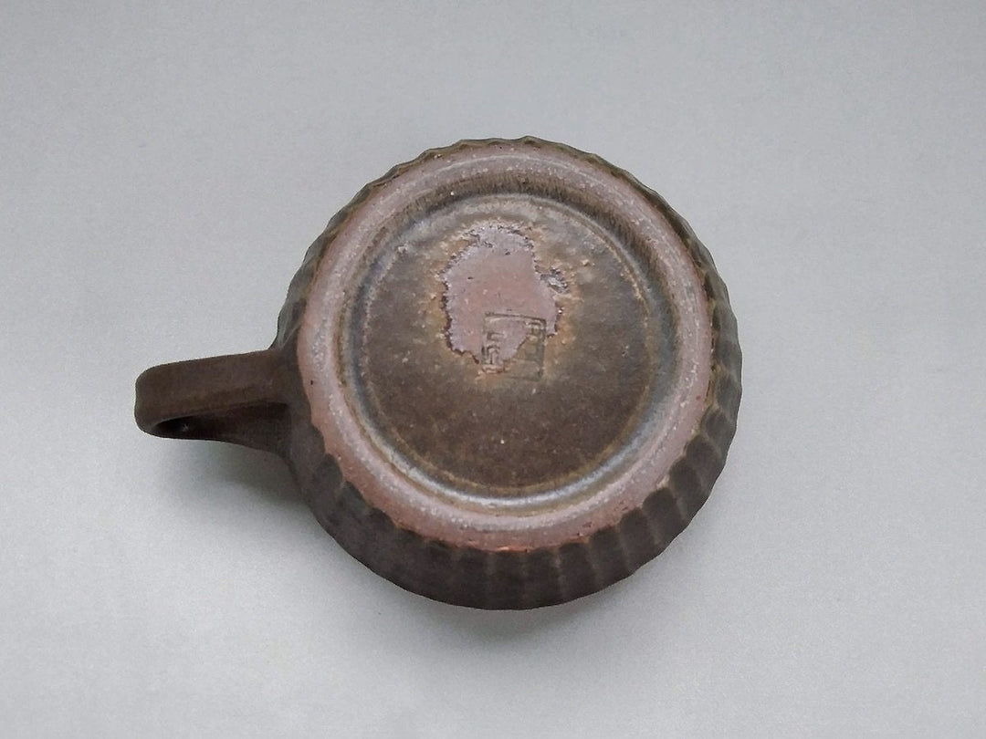 Rust Glaze Line-Carved Soup Cup Straight - Crafted By Furutani Pottery