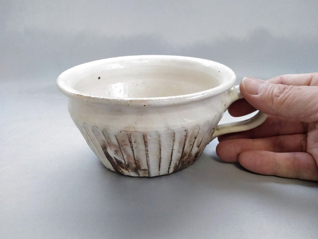 Iron Speckled Line-Carved Soup Cup Straight - Crafted By Furutani Pottery