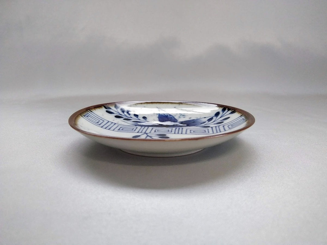 Sometsuke Hagi Small Plate — Hand-Glazed Japanese Porcelain by Kanemon Kiln