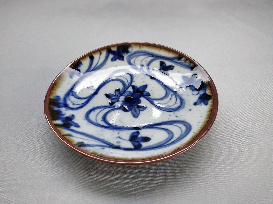 Sometsuke running water Small Plate - Crafted By Kanemon Kiln