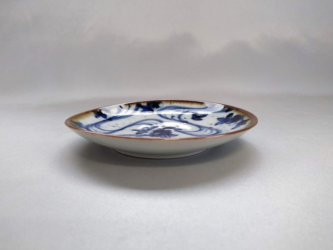 Sometsuke running water Small Plate - Crafted By Kanemon Kiln