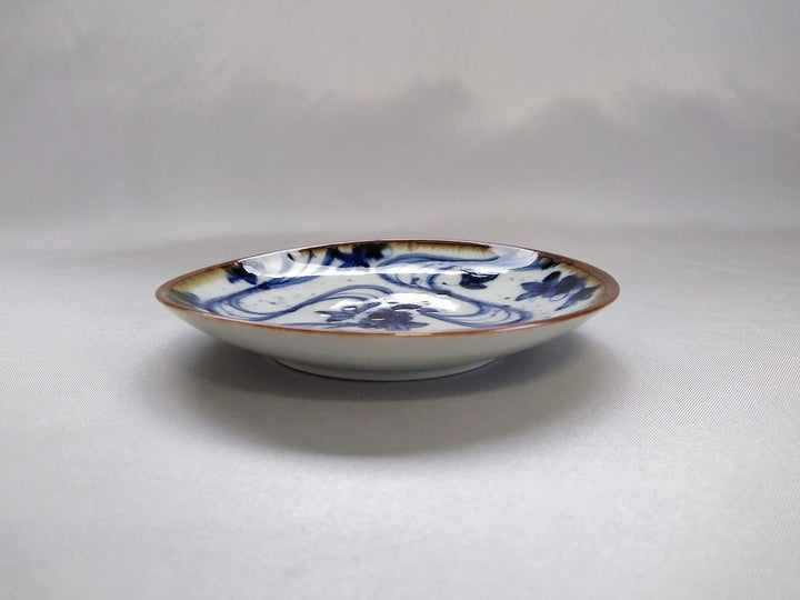 Sometsuke running water Small Plate - Crafted By Kanemon Kiln