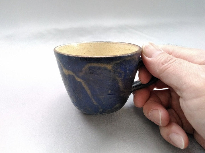 Painted Slip demitasse Blue - Crafted By Takuya Ohara