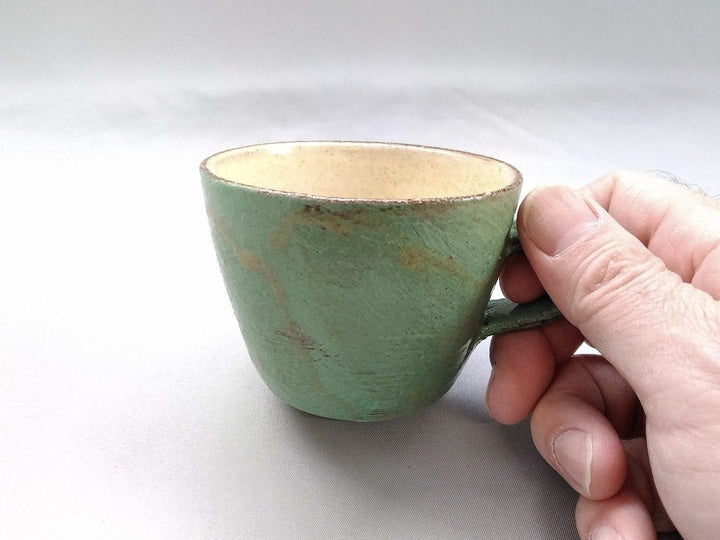 Painted Slip demitasse Green - Crafted By Takuya Ohara