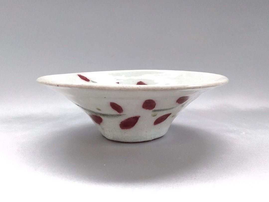Small Red Leaf warped Bowl - Crafted By Iwao Pottery