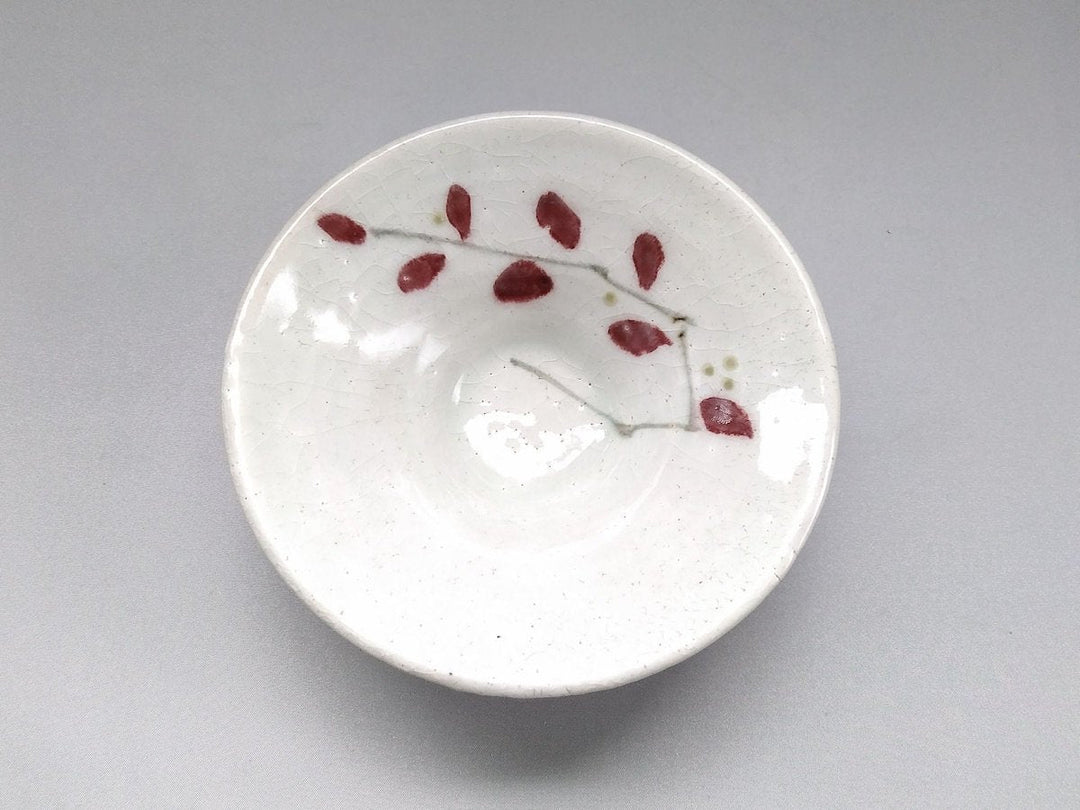Small Red Leaf warped Bowl - Crafted By Iwao Pottery