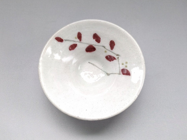 Small Red Leaf warped Bowl - Crafted By Iwao Pottery
