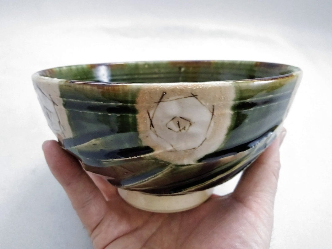 Oribe White Square Pattern Bowl - Crafted By Shinji Akane