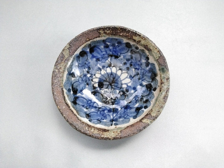 Round Small Plate with Underglazed Flower Pattern - Crafted By Kosai Kiln