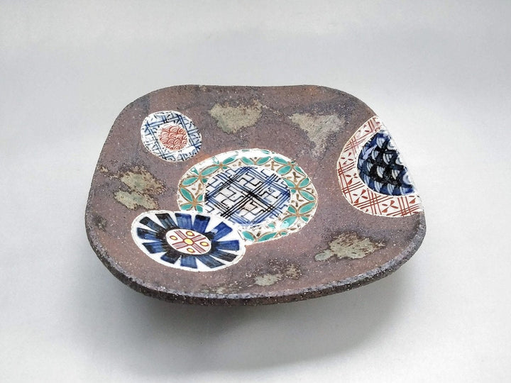 Square confectionery Plate with Round Pattern - Crafted By Kosai Kiln