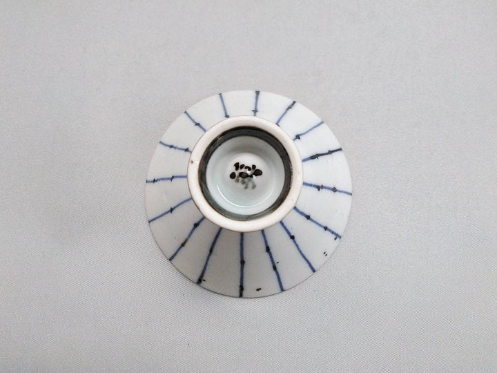 Colored Blue Tokusa Sake Cup - Crafted By Hidemasa Miyake