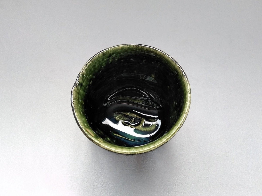 Inside Oribe Outer Black Shochu Cup Low - Crafted By Akihide Nakao
