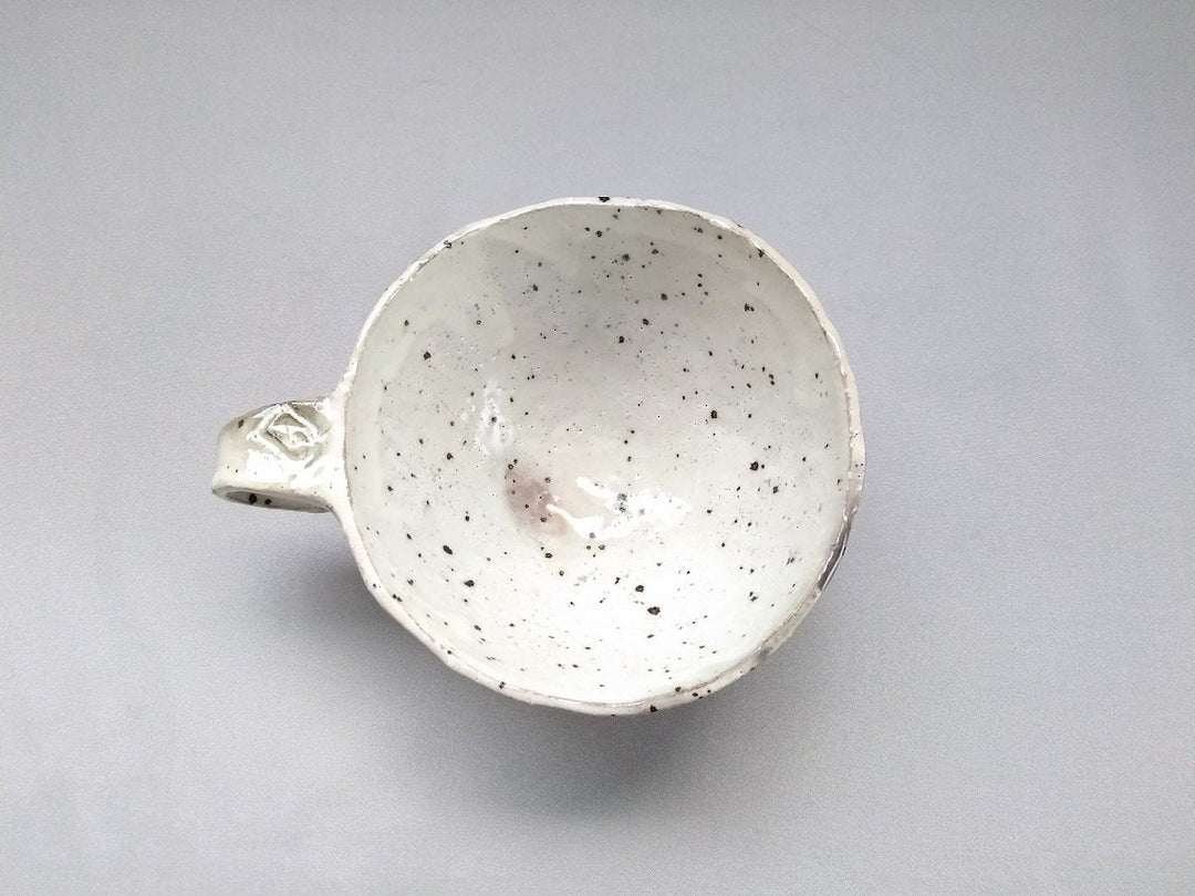 Salad Bowl with iron White Slip handle - Crafted By Akihide Nakao