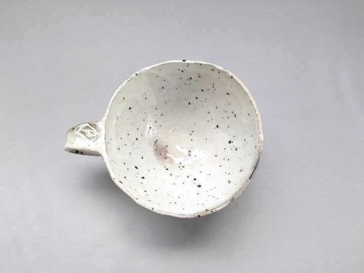 Salad Bowl with iron White Slip handle - Crafted By Akihide Nakao