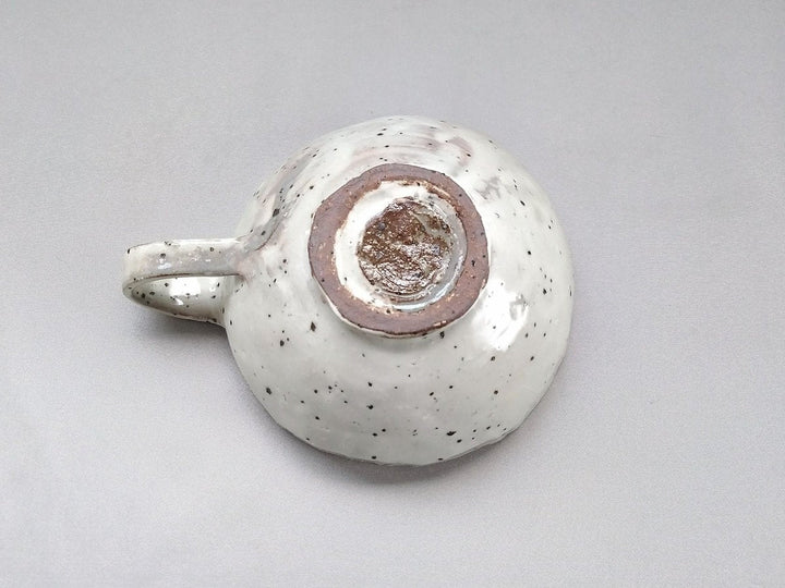 Salad Bowl with iron White Slip handle - Crafted By Akihide Nakao