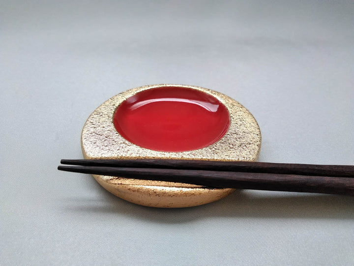 Chopstick Rest Round Red - Crafted By Bunga Yamamoto