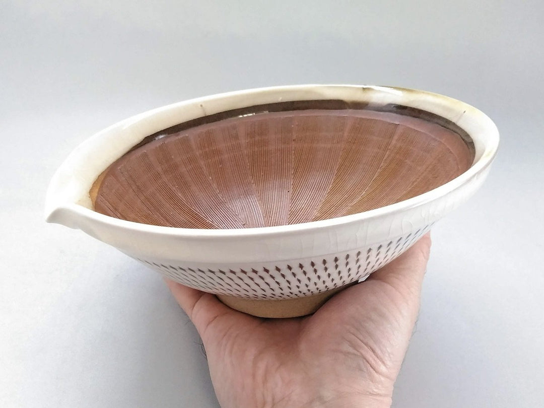 Extraordinary Katakuchi Sake Pourer Moribachi Large - Crafted By Hyozan Kiln