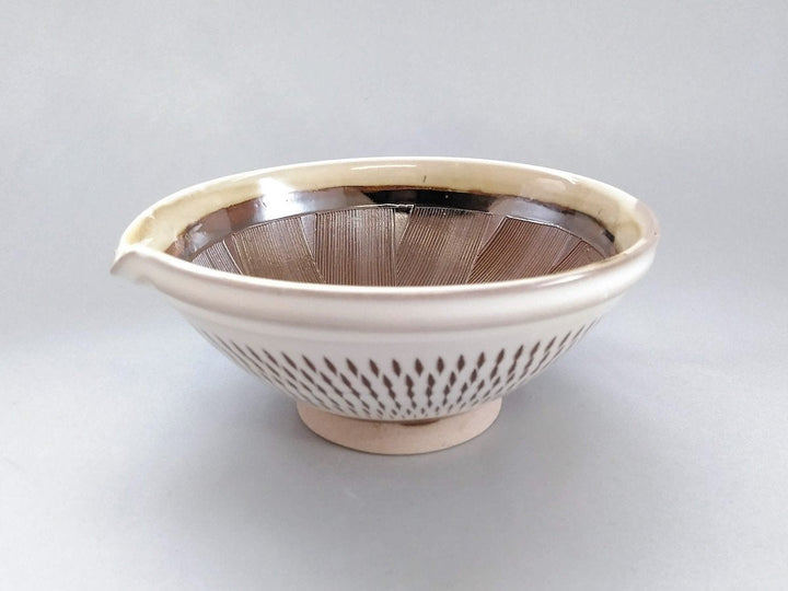 Extraordinary Katakuchi Sake Pourer Suribachi Medium - Crafted By Hyozan Kiln
