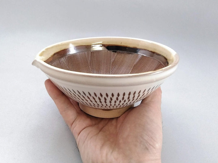 Extraordinary Katakuchi Sake Pourer Suribachi Medium - Crafted By Hyozan Kiln
