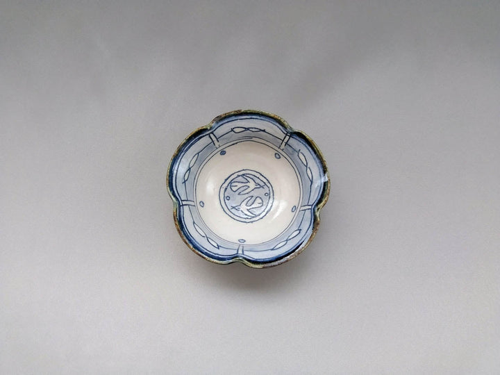 Rinka Small Bowl Blue Leaves and Birds - Crafted By Jun Kato