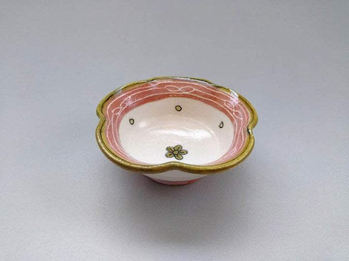 Rinka Small Bowl Pink Flowers and Leaves - Crafted By Jun Kato