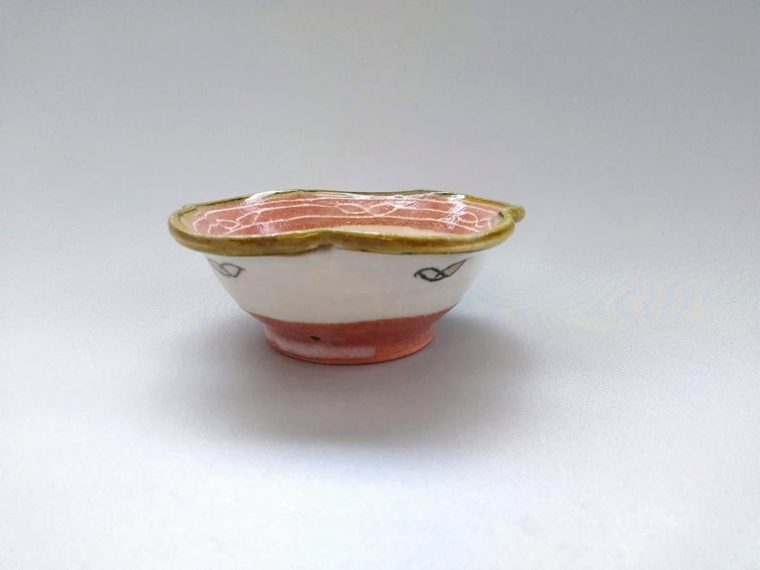 Rinka Small Bowl Pink Flowers and Leaves - Crafted By Jun Kato