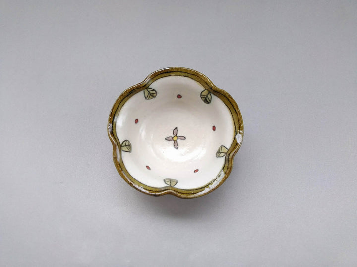 Rinka Small Bowl Red Dots Flowers and Leaves - Crafted By Jun Kato