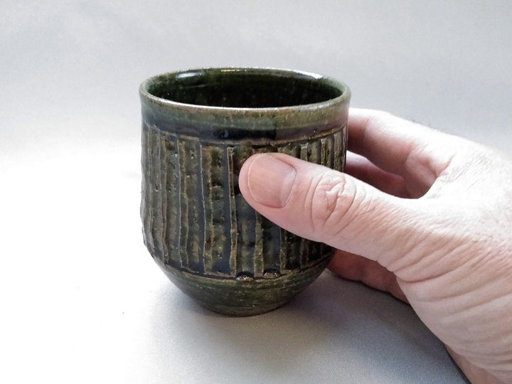 Ridged Free Cup Oribe - Crafted By Kiyohide Yokoi