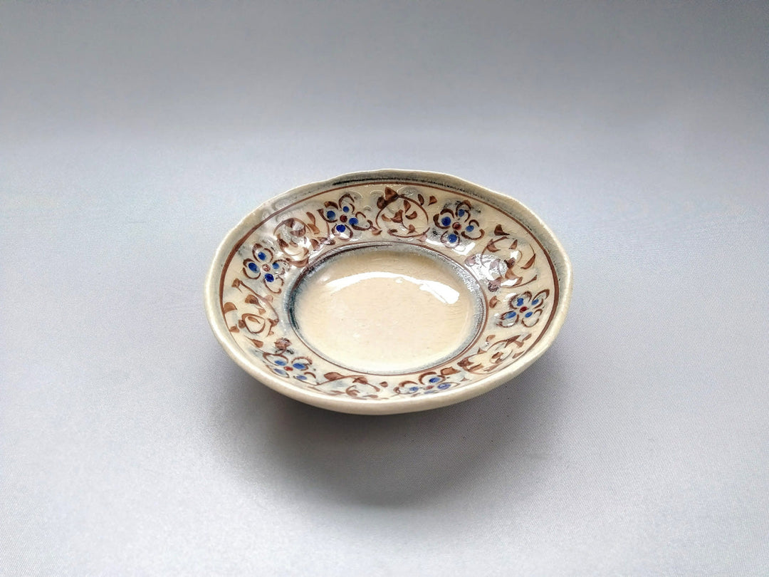 Annan Blue Arabesque 4-Inch Rim Bowl - Crafted By Masaaki Hibino