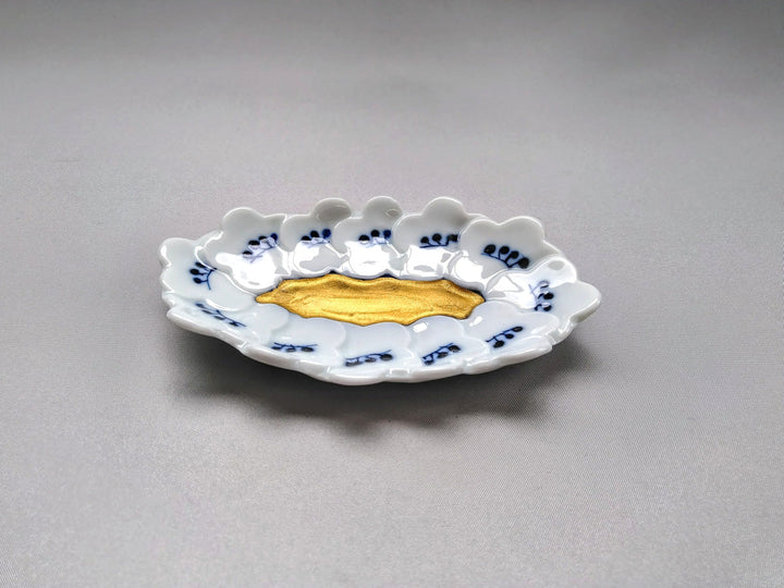 Small Plate with plum gold Color and Round dyeing - Crafted By Jusen Kiln