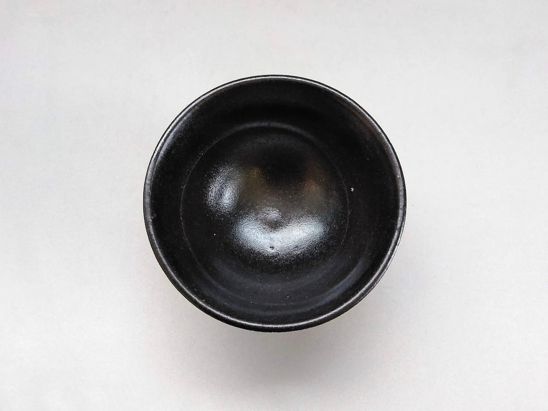 Small Black Glazed Striped Rice Bowl - Crafted By Kazuhito Yamamoto