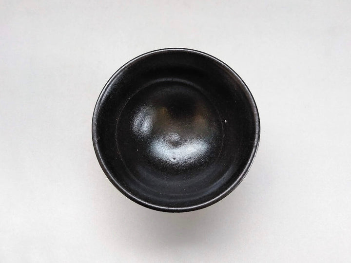 Small Black Glazed Striped Rice Bowl — Kiln-Fired Japanese Pottery by My Store