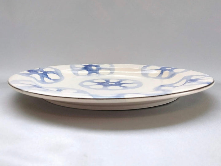 WAshi-Underglazed lotus root 8-Sun Rim Plate - Crafted By Yasumi Pottery